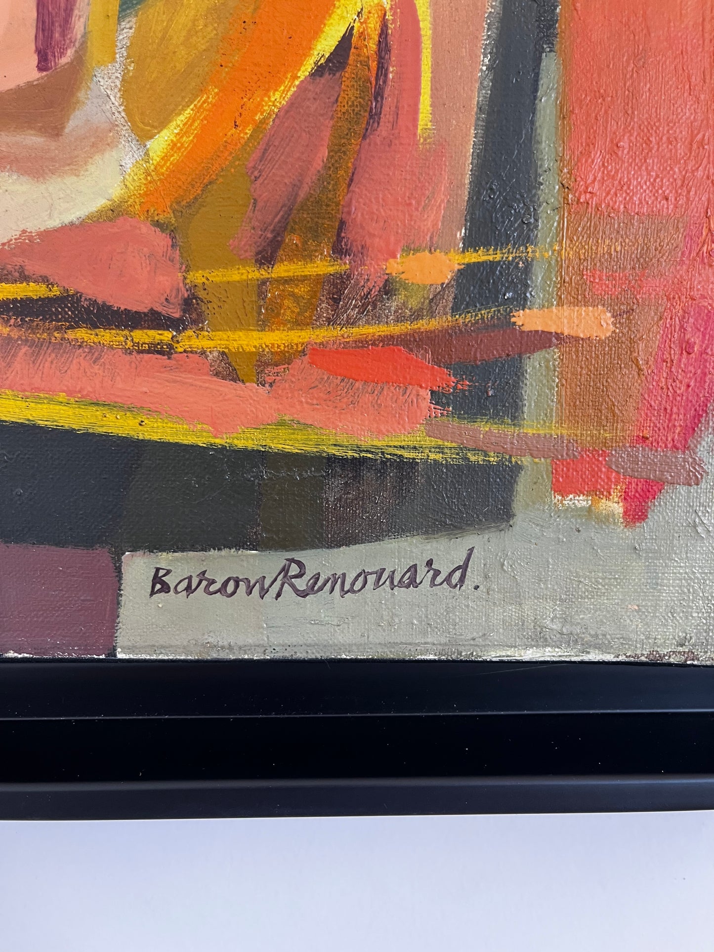 BARON-RENOUARD François (1918-2009) – Nature morte en orangé, 1953 – Huile sur toile - Artkob Galerie