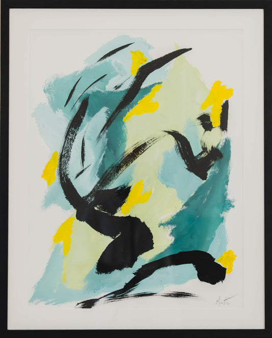 MIOTTE Jean (1926-2016) – Acrylique sur papier – Œuvre signée – Encadrée – Artkob Galerie