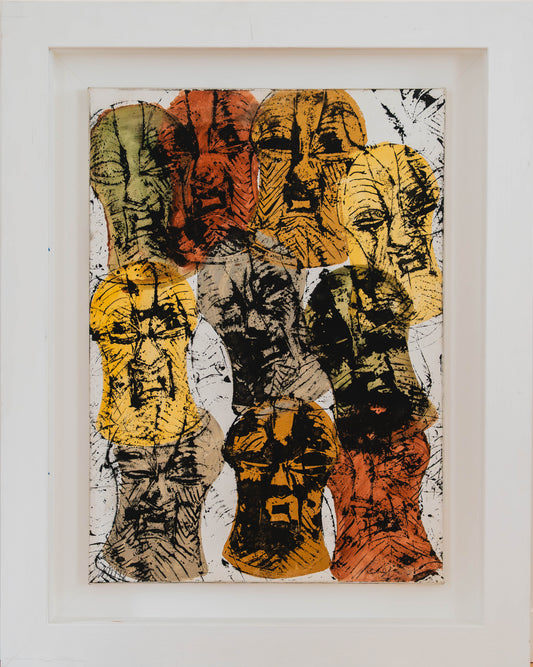 阿曼（1928-2005）－《松格面具》，1997年－紙上丙烯及墨水－Artkob畫廊