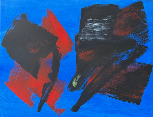 SCHNEIDER Gérard — Acrylique sur papier marouflé sur toile, 1975 — Signée & datée — Artkob Galerie