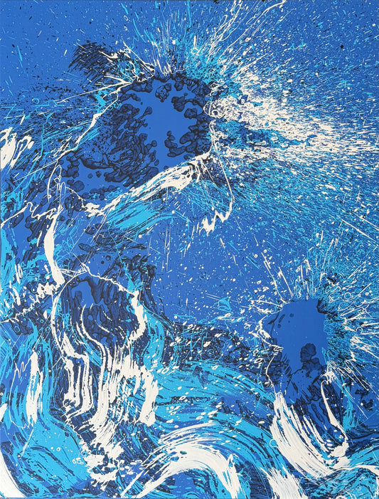 Berthuel-Bonnes Thomas – "Vague Célérate 3" – Série Océanatomie – Acrylique et encre sur toile de lin, 2026 – Signée et datée – ARTKOB Galerie