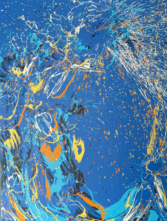 Sunset, acrylique et encre sur toile de lin de Thomas Berthuel-Bonnes, 2026