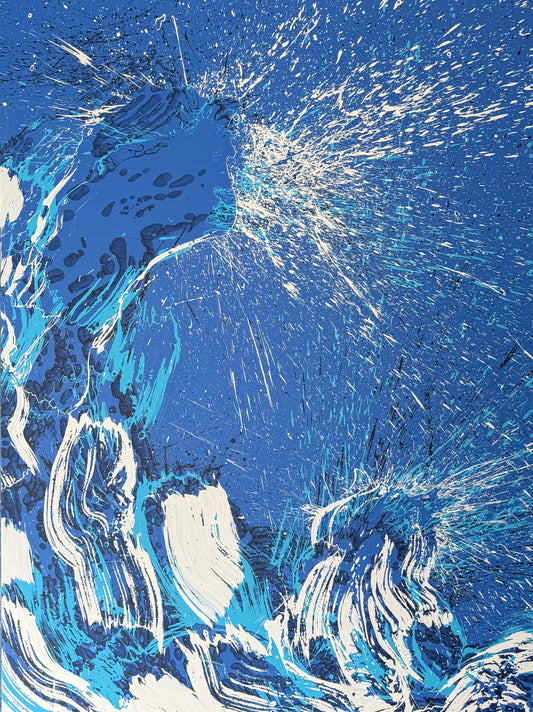 Vague Célérate 4, acrylique et encre sur toile de lin de Thomas Berthuel-Bonnes, 2026